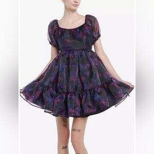 Hot Topic Cosmic Aura Galaxy Organza Dress Small New With Tags